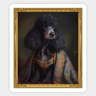 Black Poodle - French Prince  (Framed) Sticker